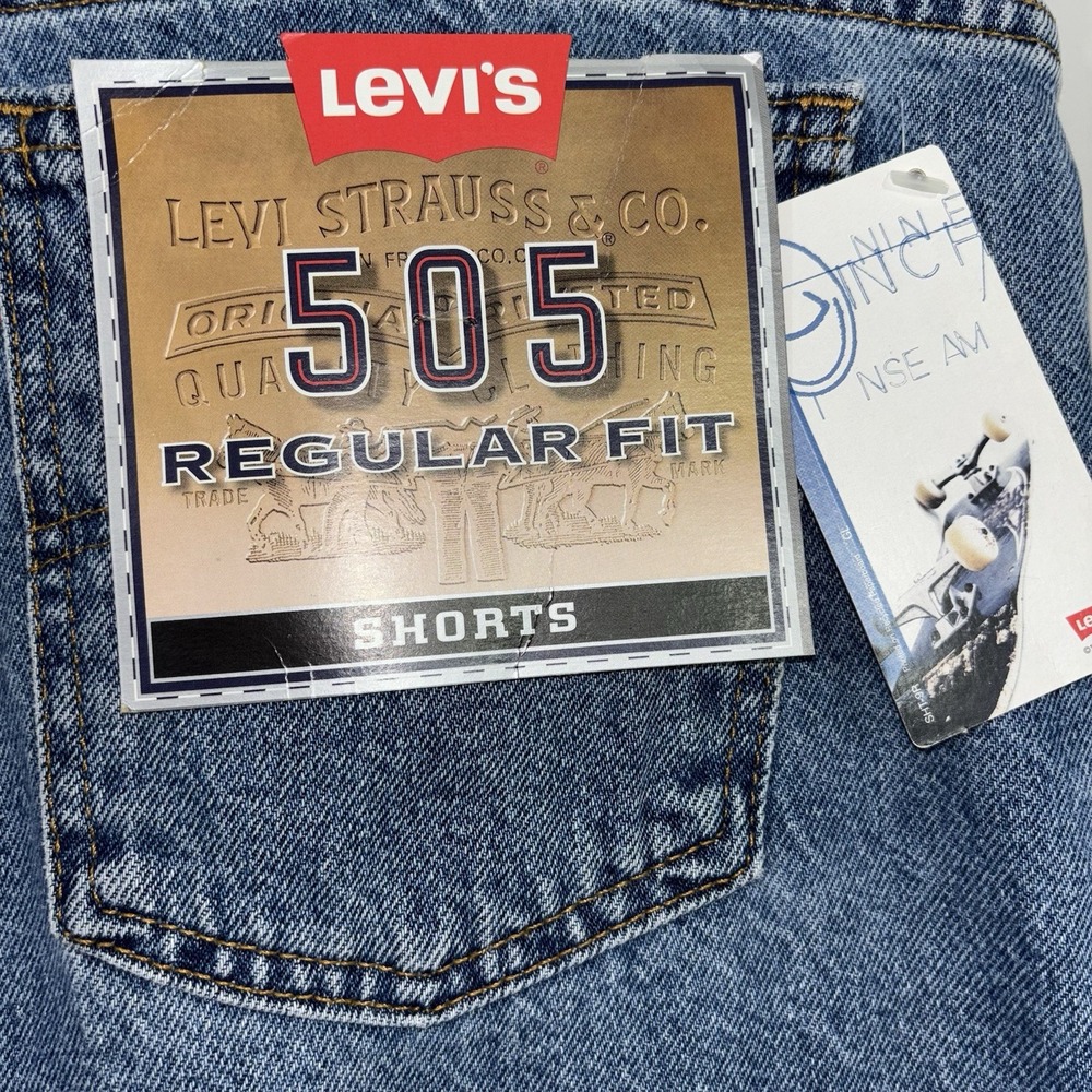 Vintage Levi's Orange Tab 505 Paper Tag Denim Shorts Size 42 USA NWT READ - Picture 5 of 8